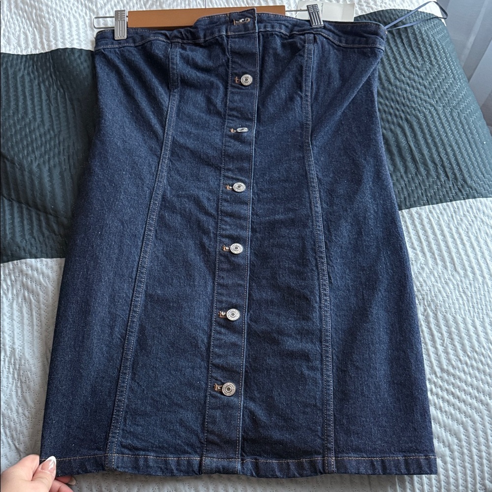 Classic Dark Blue Button-Front Denim Skirt- Abercrombie BRAND NWT
